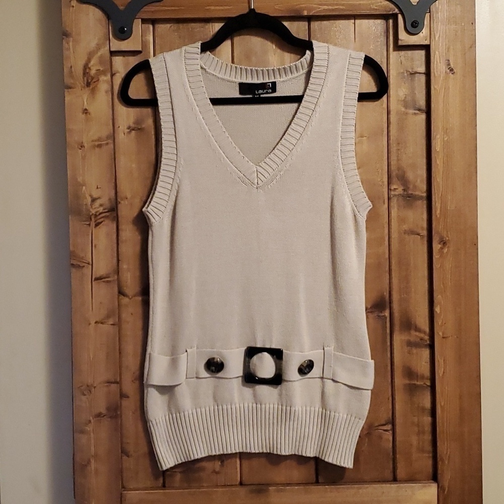 Laura Tan Knit Sweater Vest Size S